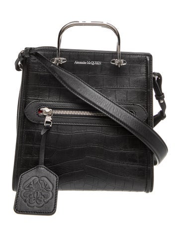 Embossed Leather Top Handle Bag
