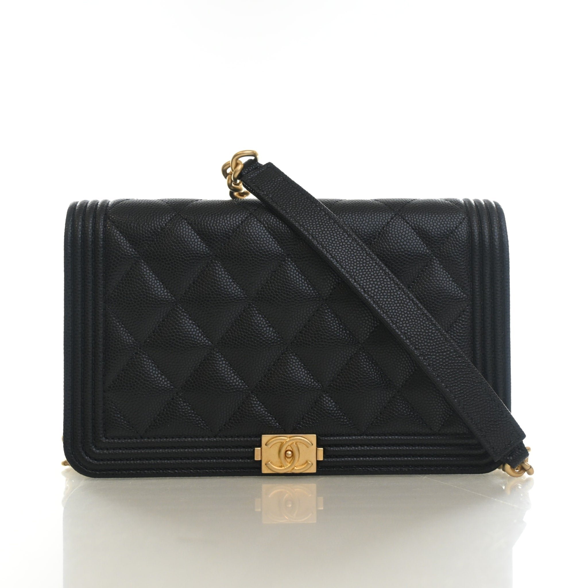 Chanel Boy Bag Wallet on Chain Caviar Black
