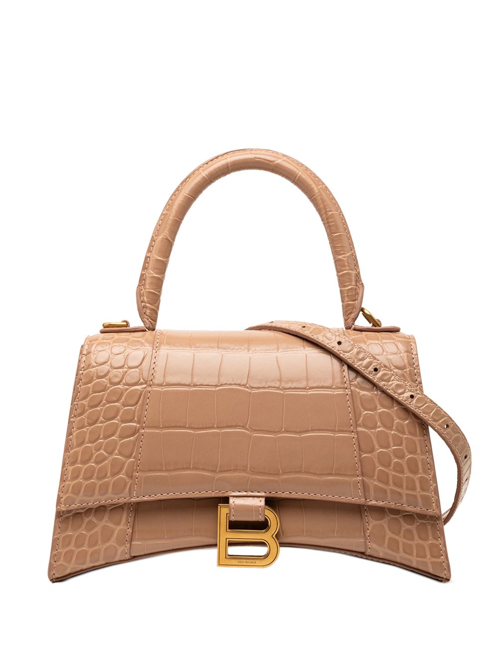 2010 Small Croc Embossed Hourglass Top Handle Bag satchel