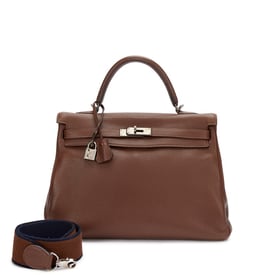 Hermes Brulee Clemence Kelly 35 Retourne Palladium Hardware, 2011