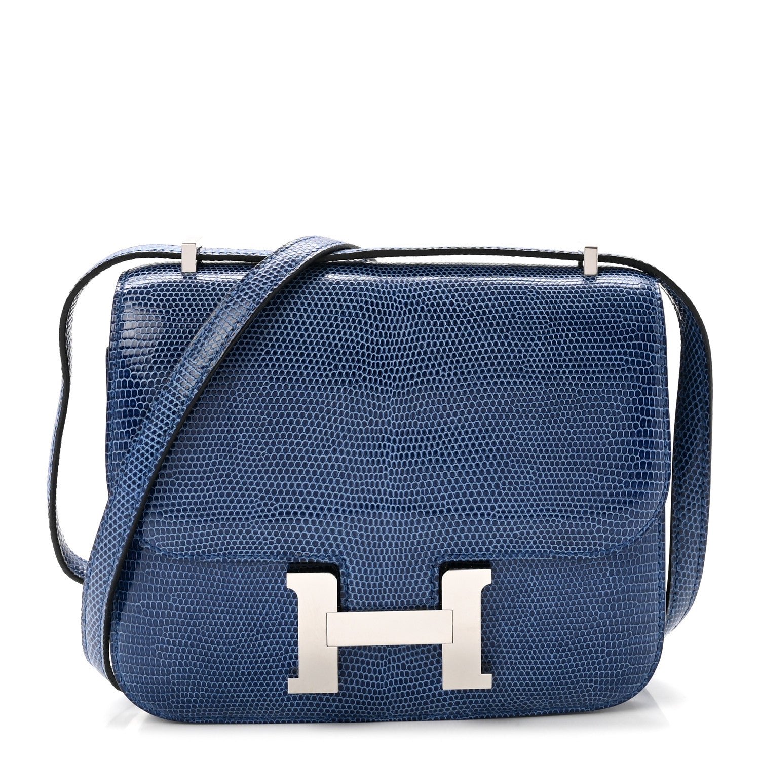 Hermes Lizard Constance 18 Bleu Saphir