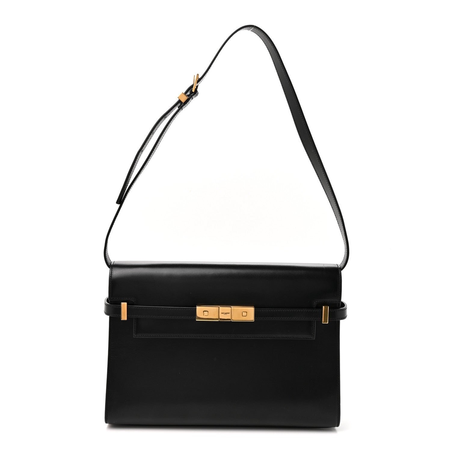 Saint Laurent Smooth Calfskin Manhattan Shoulder Bag Black