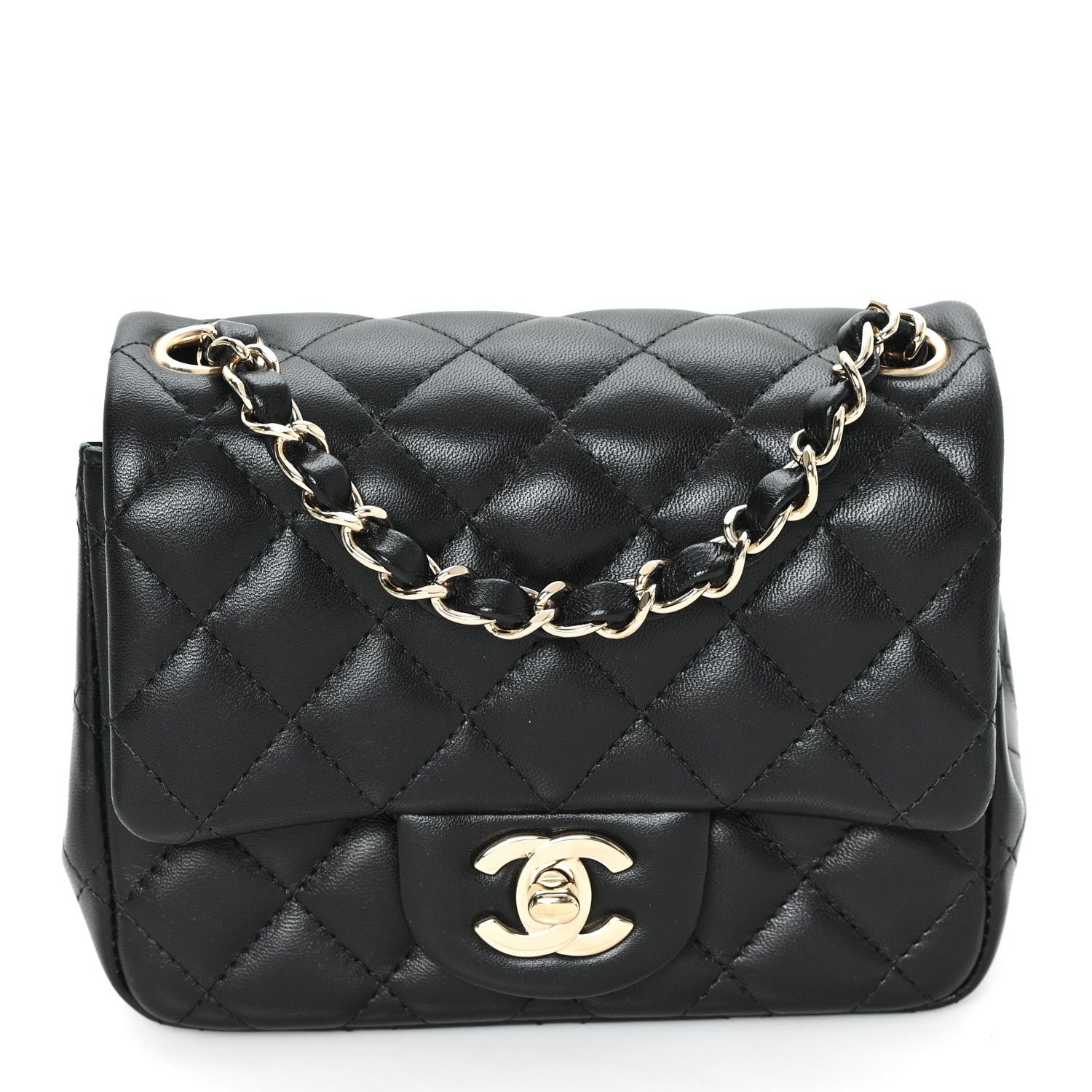 Chanel Lambskin Quilted Mini Square Flap Black