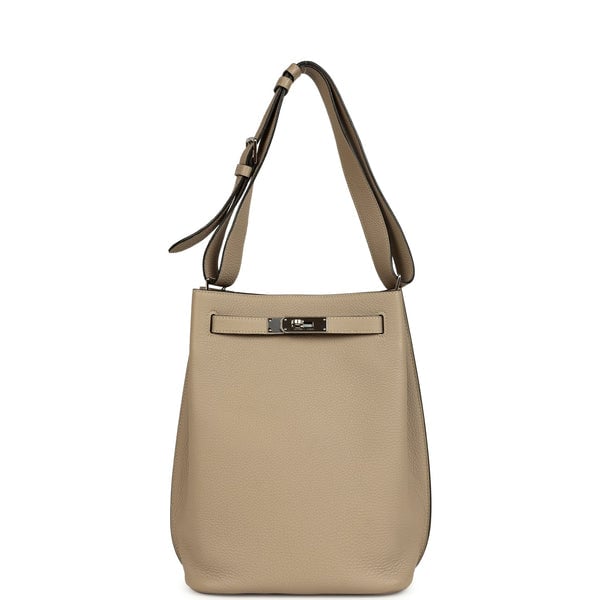 Hermes Pre-owned Hermes So Kelly 22 Gris Tourterelle Togo Palladium Hardware