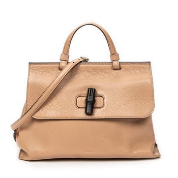 Leather Medium Bamboo Daily Top Handle