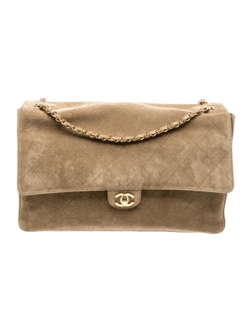 Suede Souplissimo Maxi Flap Bag