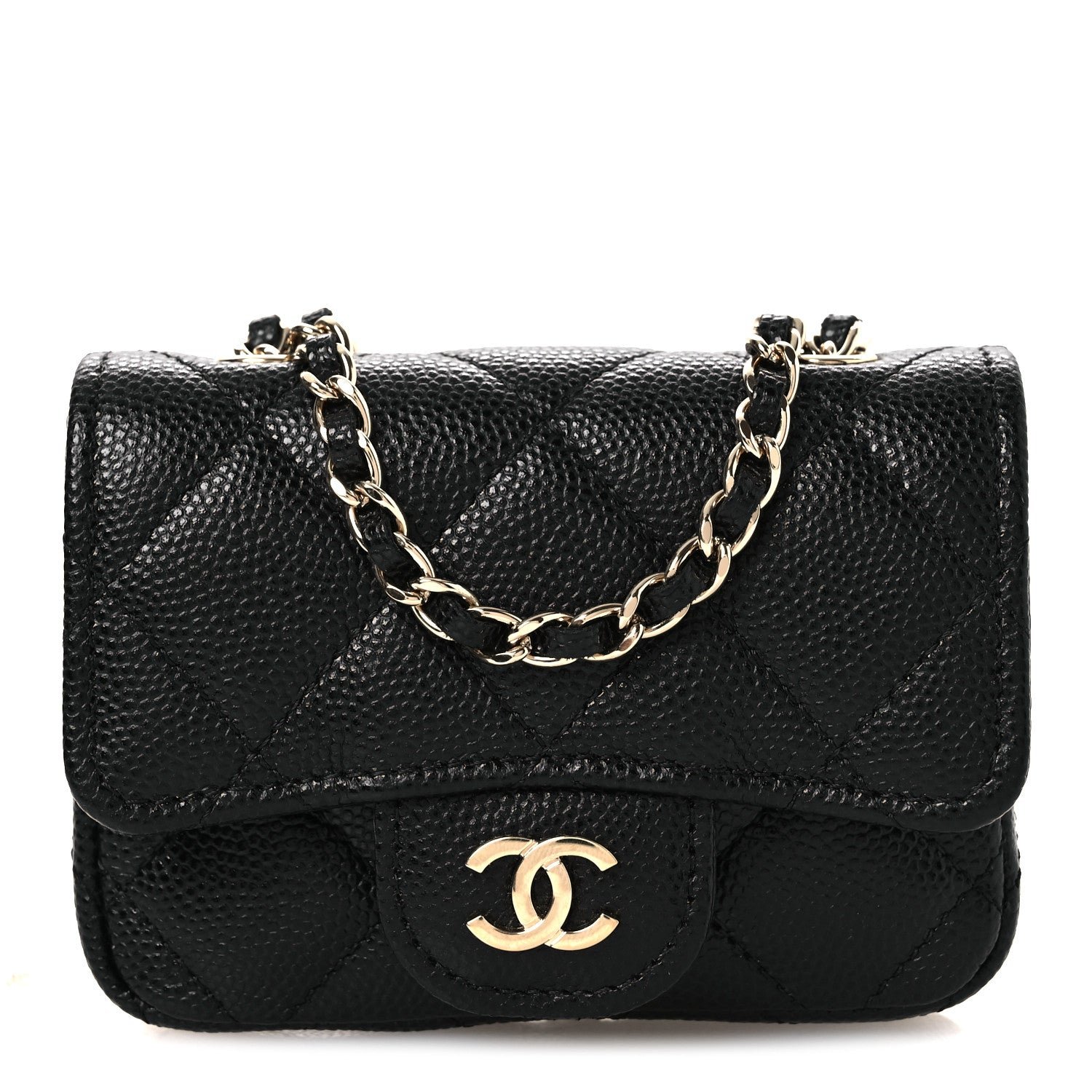 Chanel Caviar Quilted Mini Chain Belt Bag Black