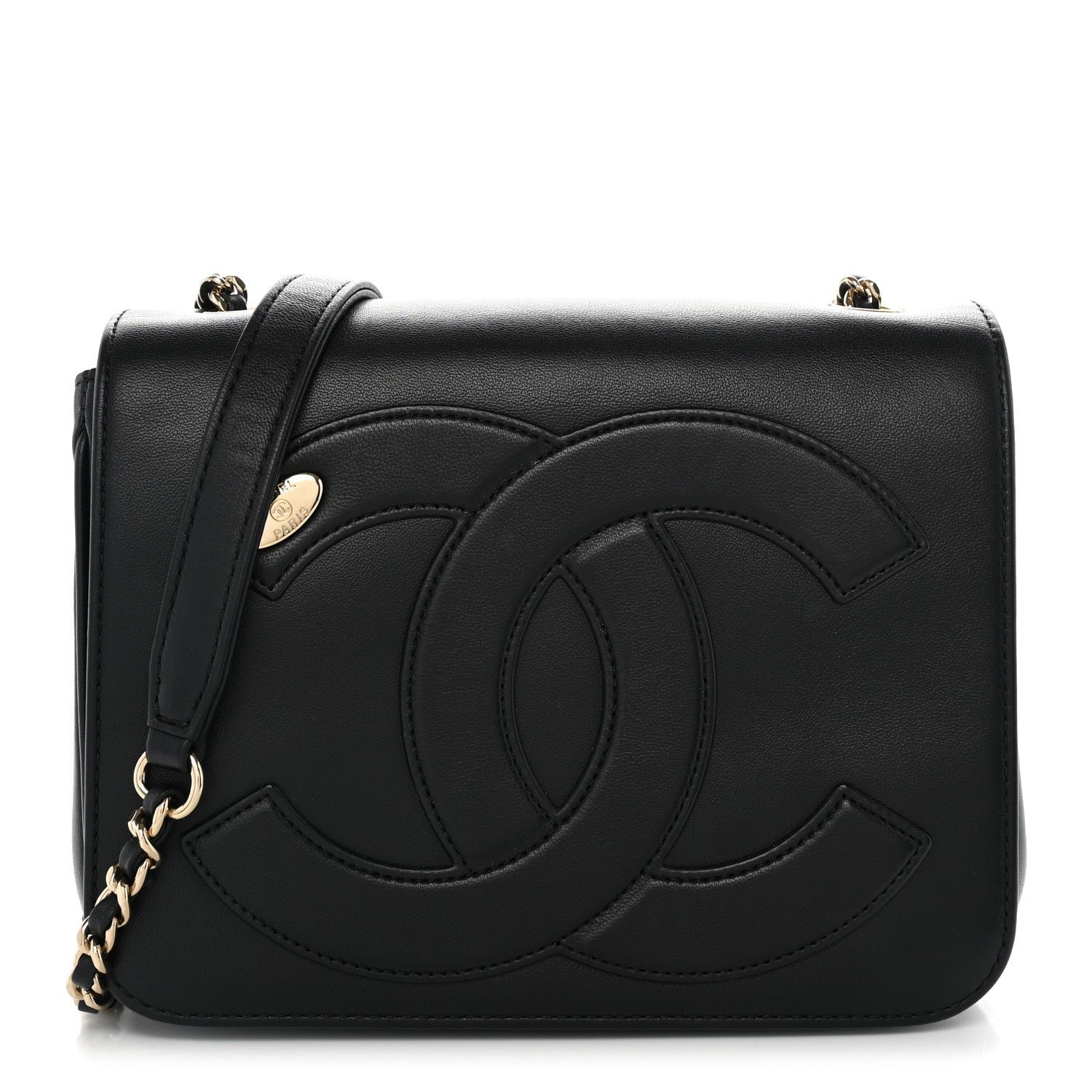 Chanel Lambskin CC Mania Flap Bag Black
