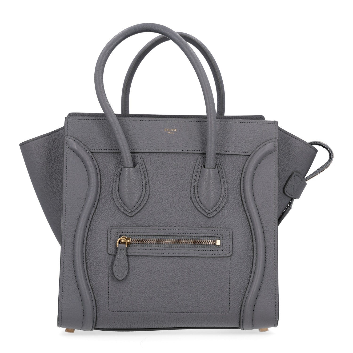 Celine Baby Drummed Calfskin Micro Luggage Kohl