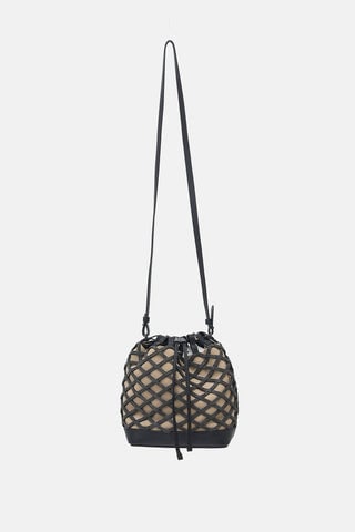 Brunello Cucinelli Leather Monili Lattice Bucket Bag