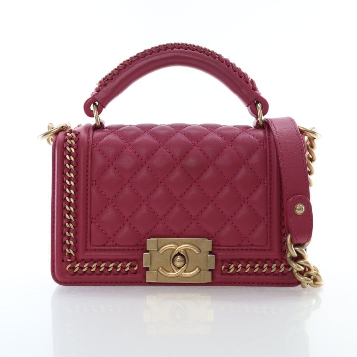 Chanel Small Calfskin Top Handle Boy Bag