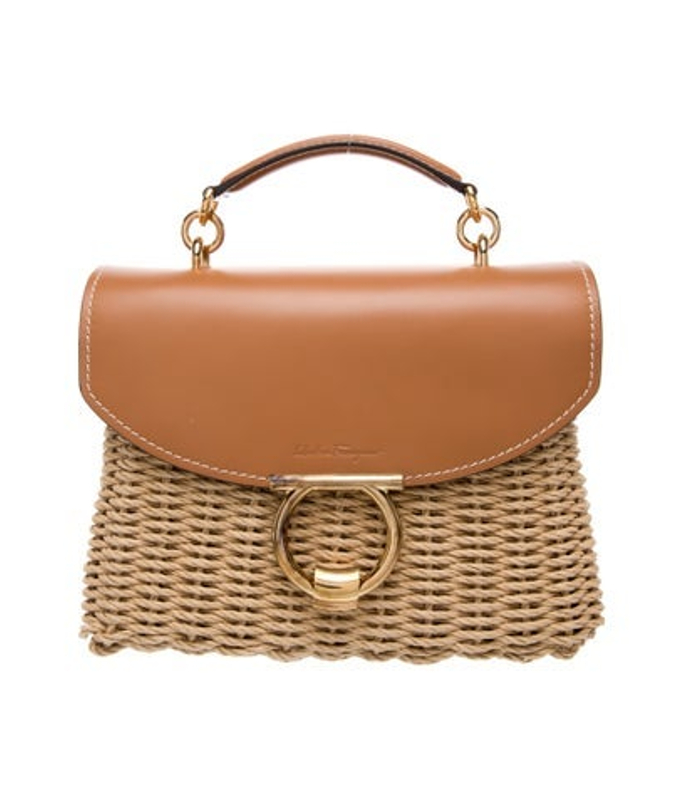 Salvatore Ferragamo Ferragamo Raffia Top Handle Bag