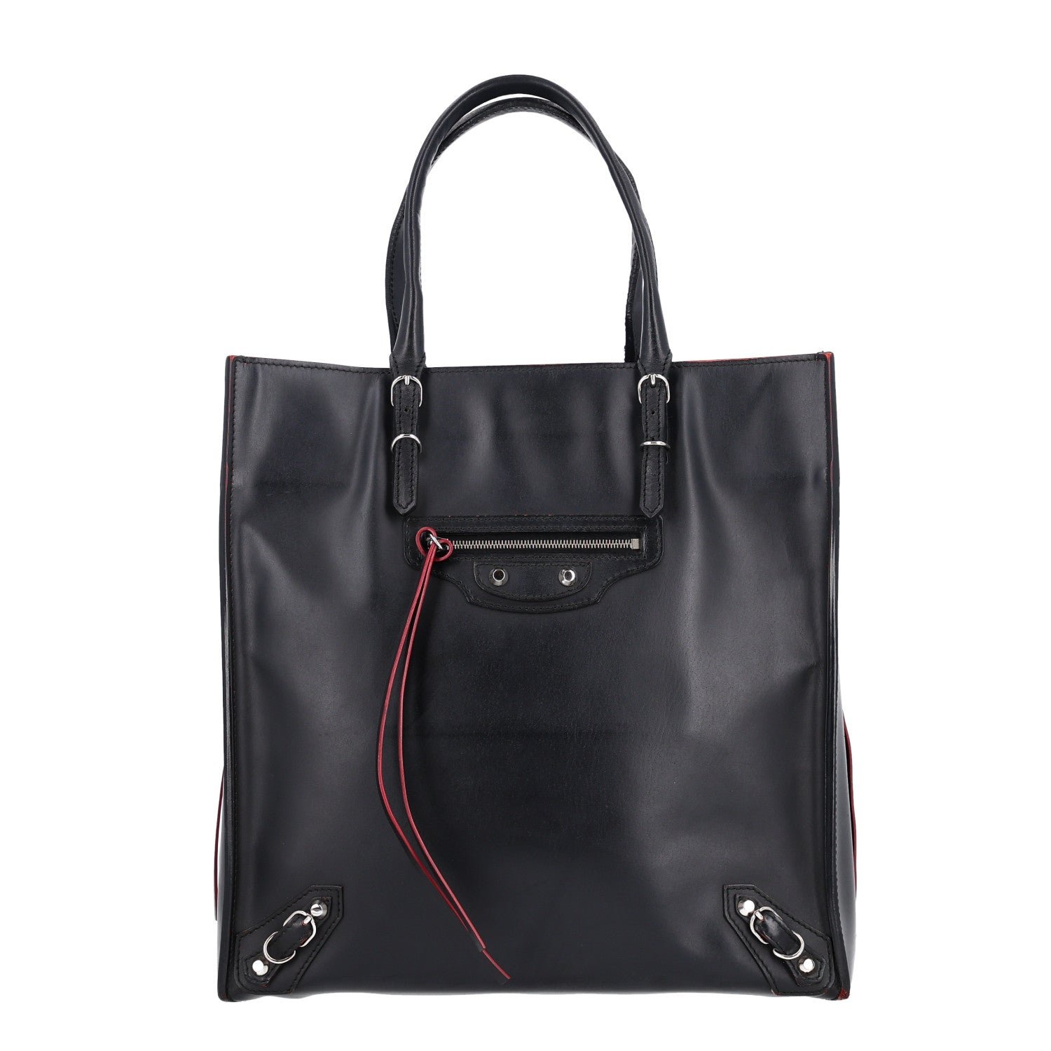Balenciaga Balenciaga Veau Papier A5 Zip Around Tote Blue Rouge
