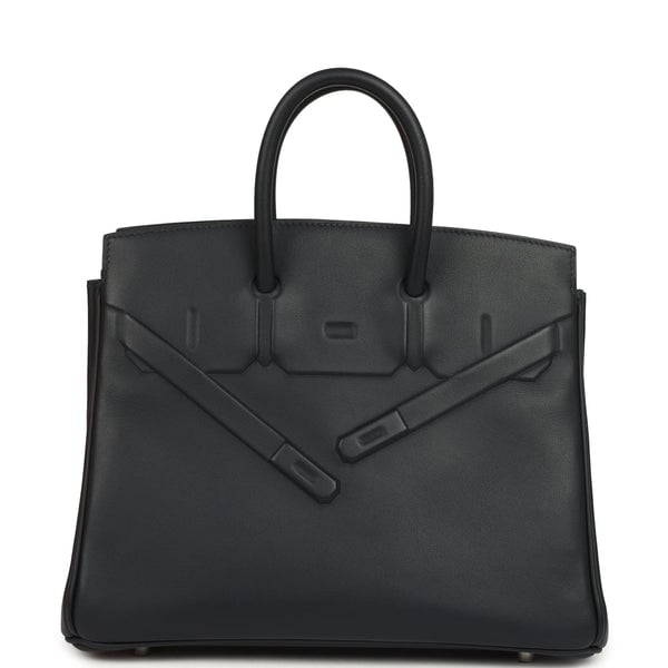 Hermes Birkin Shadow 25 Caban Swift Palladium Hardware