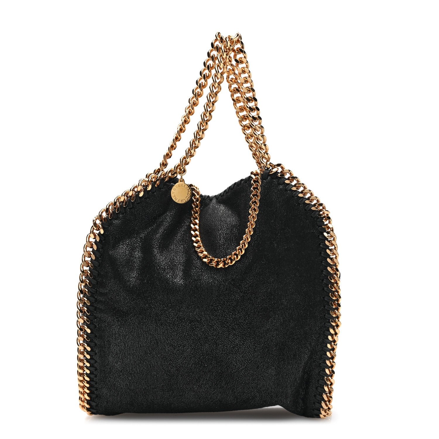Stella McCartney Shaggy Deer Mini Falabella Fold Over Tote Black