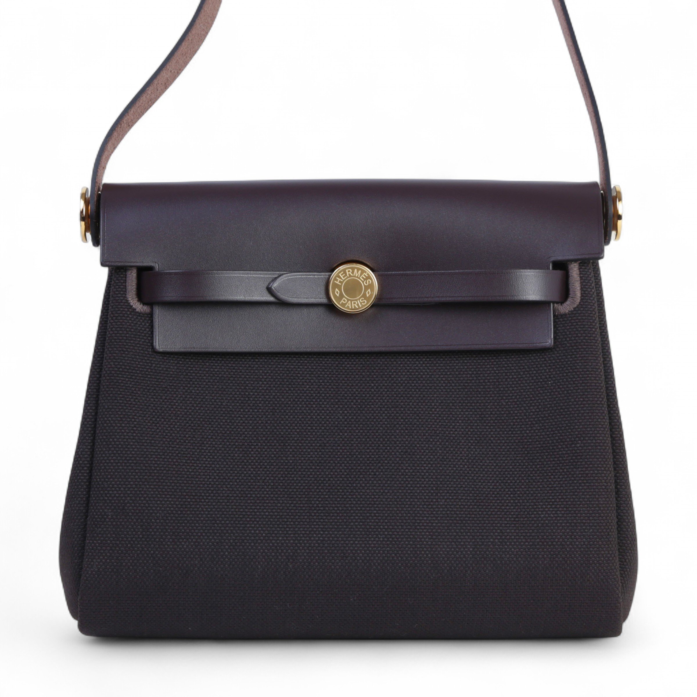 Hermes Brand New ( Rank N ) HERMÈS Herbag Zip Mini 20 Ebene (46) Vache Hunter Canvas Gold hardware K (2025)