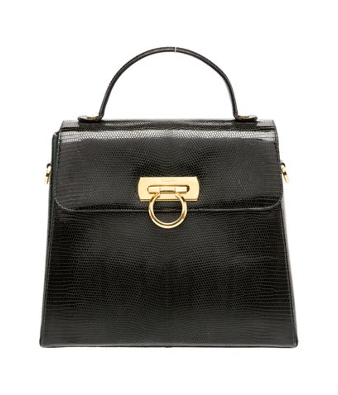 Salvatore Ferragamo Ferragamo Gancio Lizard Top Handle Bag Vintage