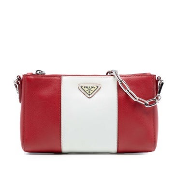 Leather Bicolor Saffiano Lux Crossbody