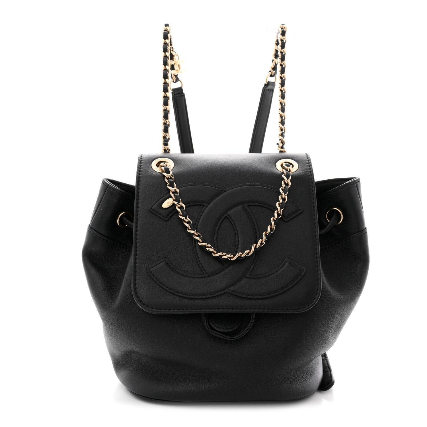 Chanel Lambskin CC Mania Backpack Black