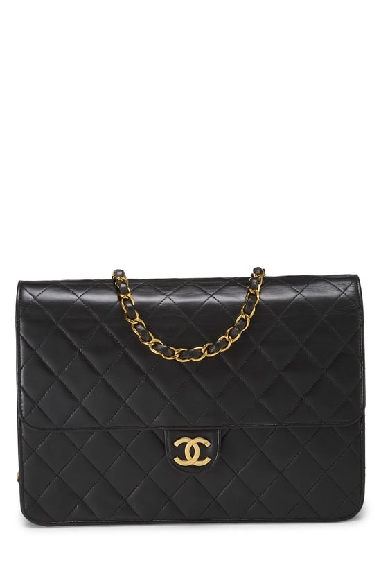 Black Quilted Lambskin Ex Flap Medium