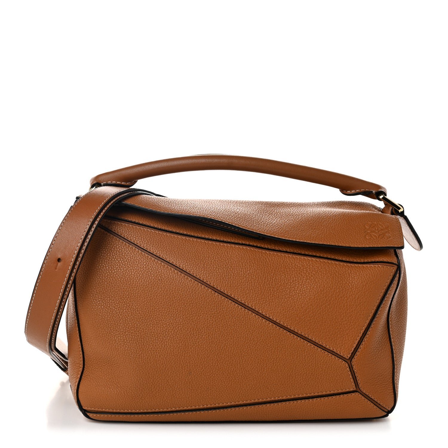 Loewe Calfskin Medium Puzzle Bag Tan