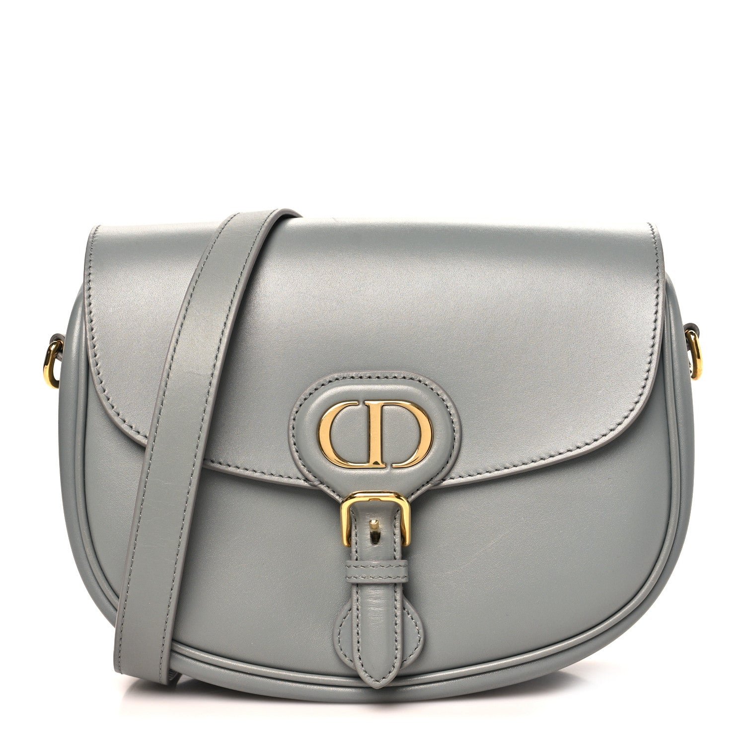 Christian Dior Box Calfskin Medium Bobby Flap Gray