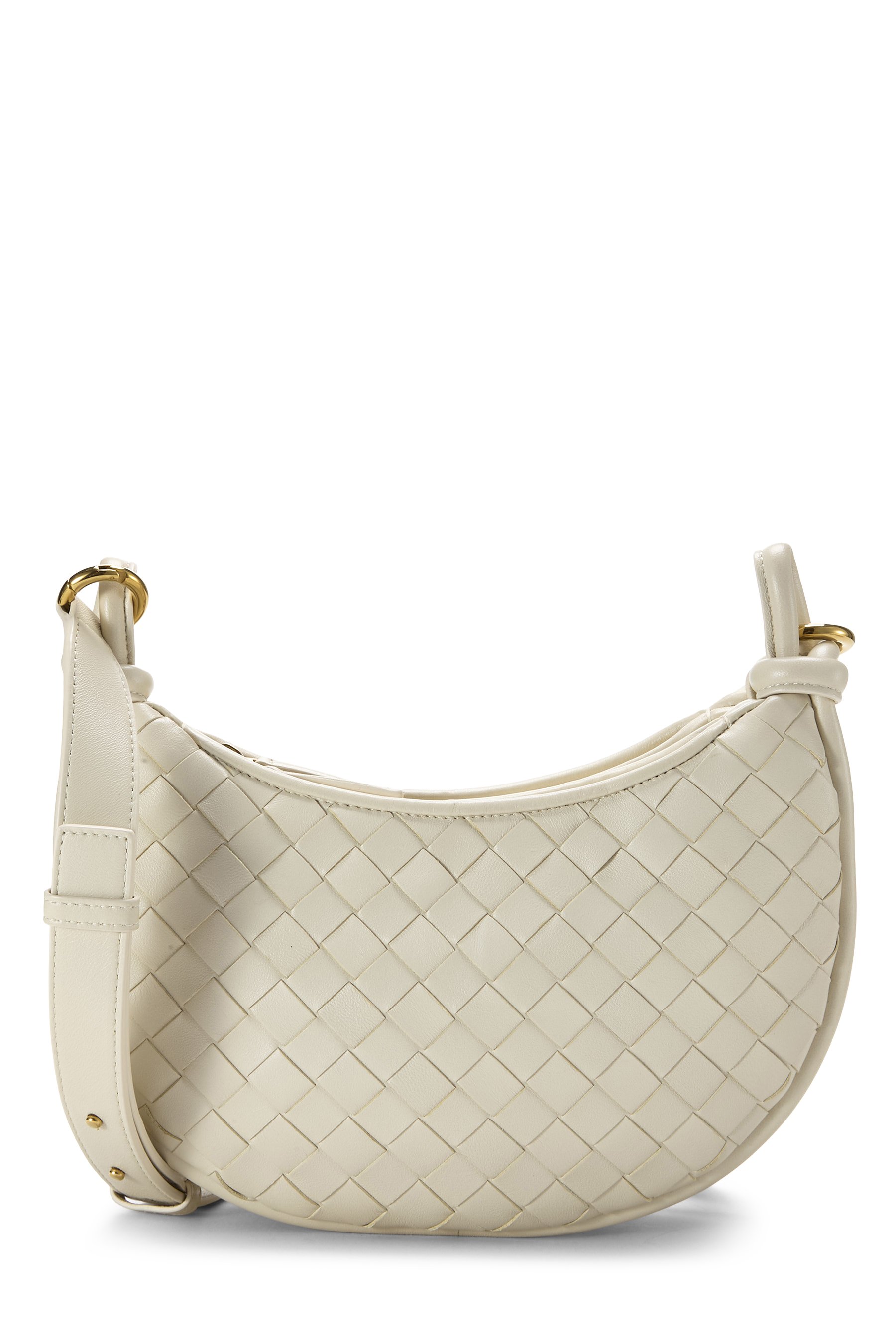 Bottega Veneta White Intrecciato Leather Gemelli Small