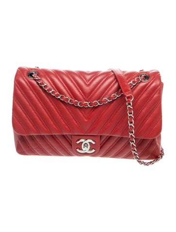 Jumbo Double Stitch Chevron Flap Bag