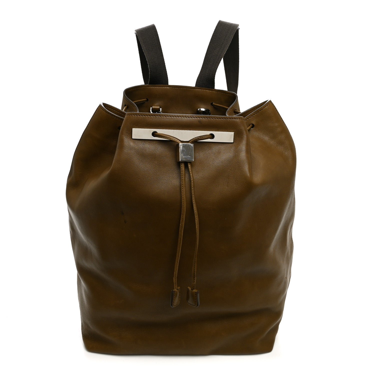 The Row Saddle Calfskin Backpack 11 Muschio