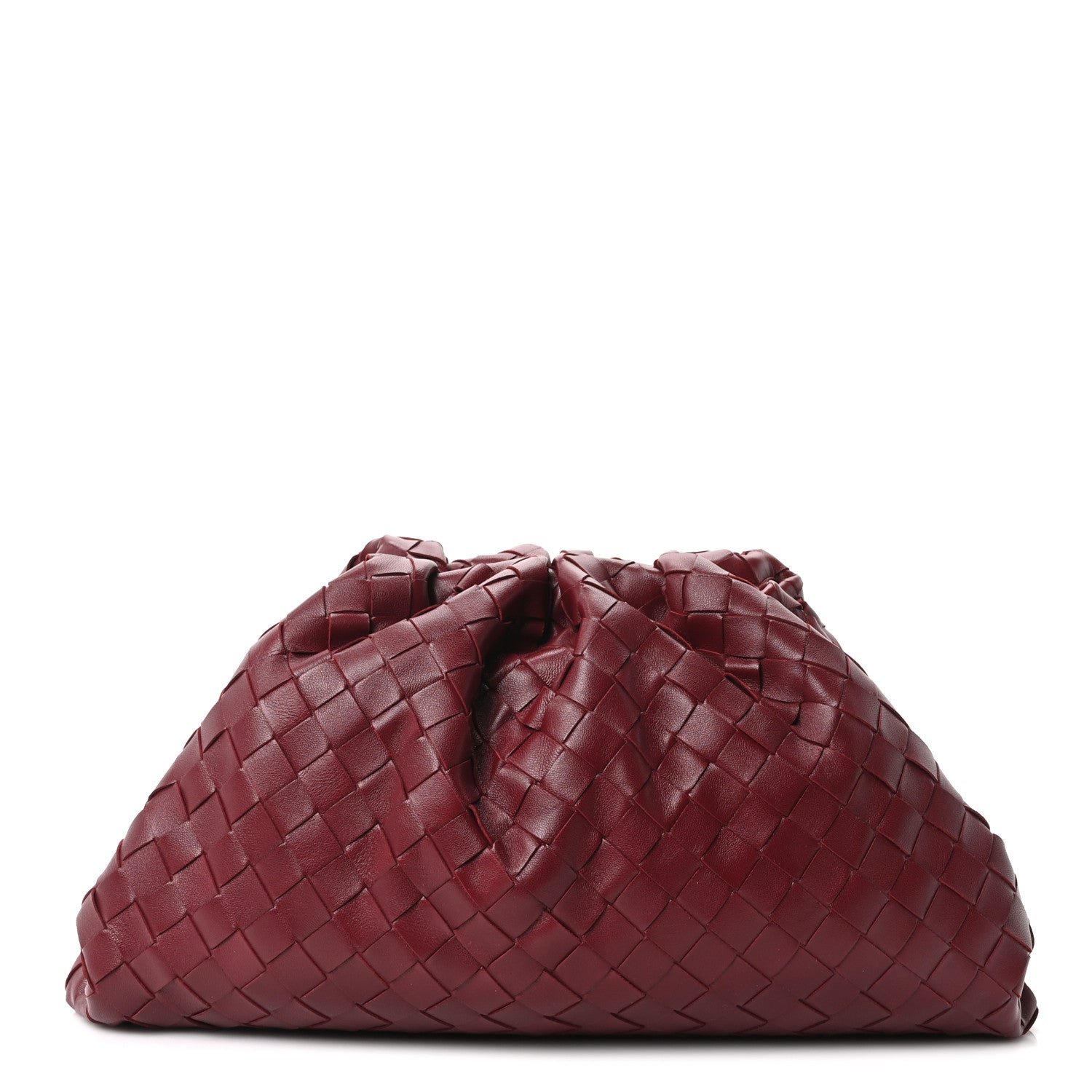 Bottega Veneta Nappa Maxi Intrecciato The Pouch Oversized Clutch Bordeaux