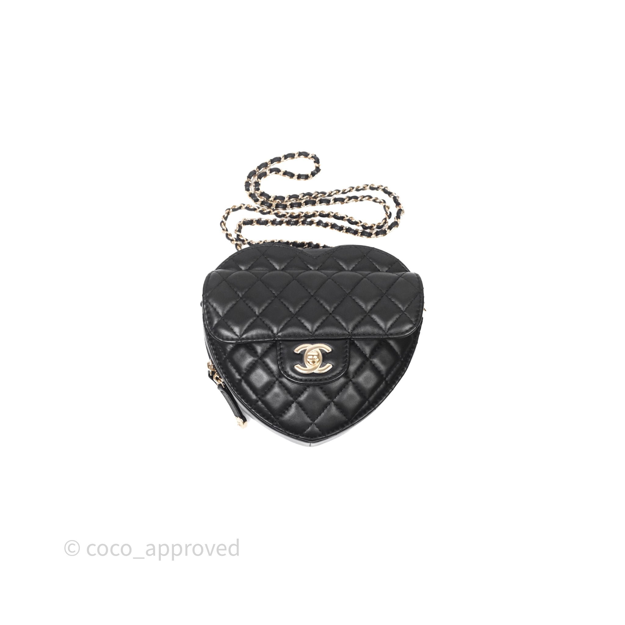 Chanel Large Heart Bag Black Lambskin Gold Hardware