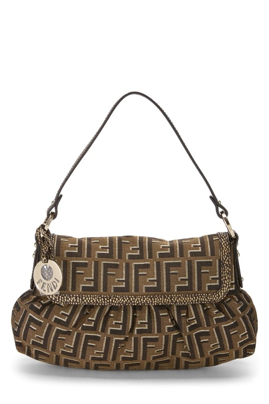 Brown Zucca Lurex Chef Shoulder Bag Small