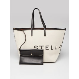 Stella McCartney Stella McCartney Canvas/Faux Leather Logo Tote Bag