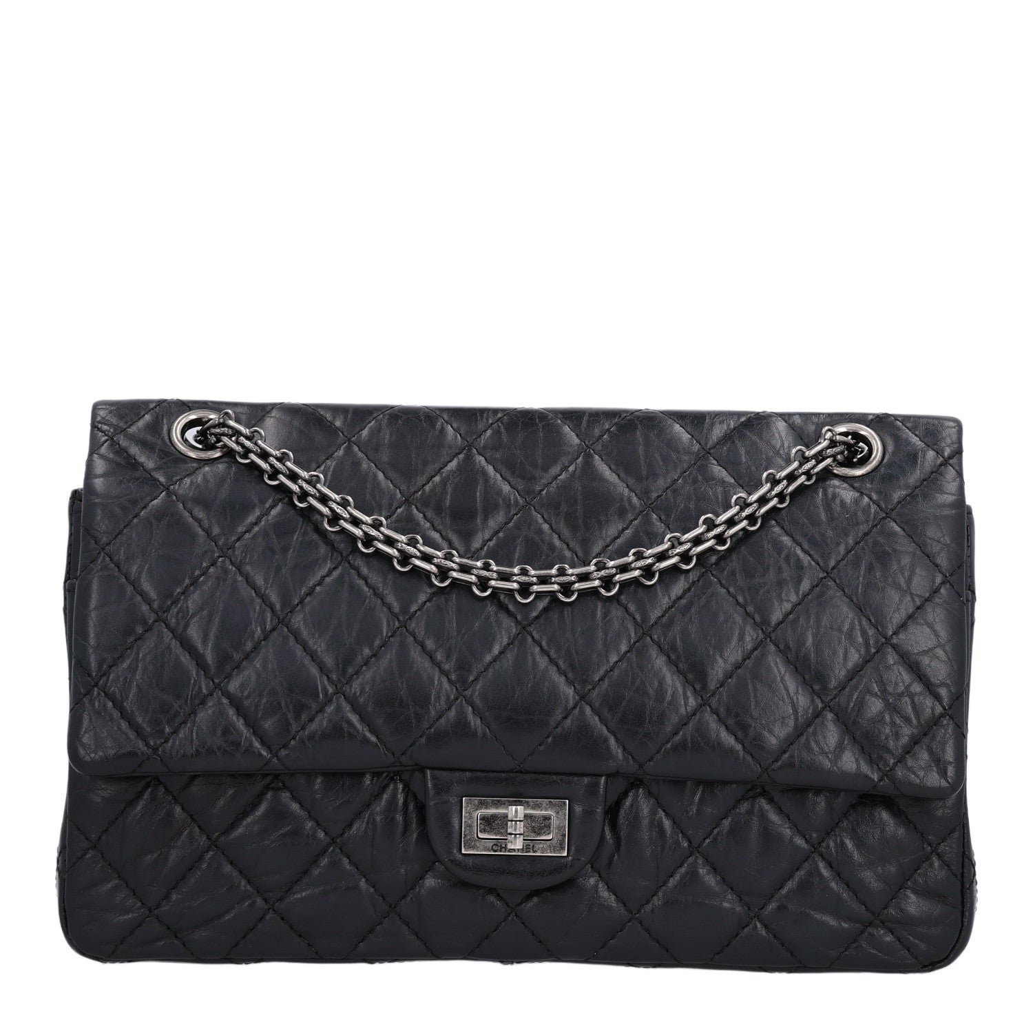 Chanel Aged Calfskin Quilted 2.55 Reissue 226 Flap Black
