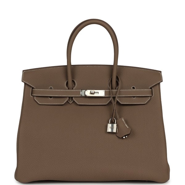 Hermes Birkin 35 Etoupe Togo Palladium Hardware