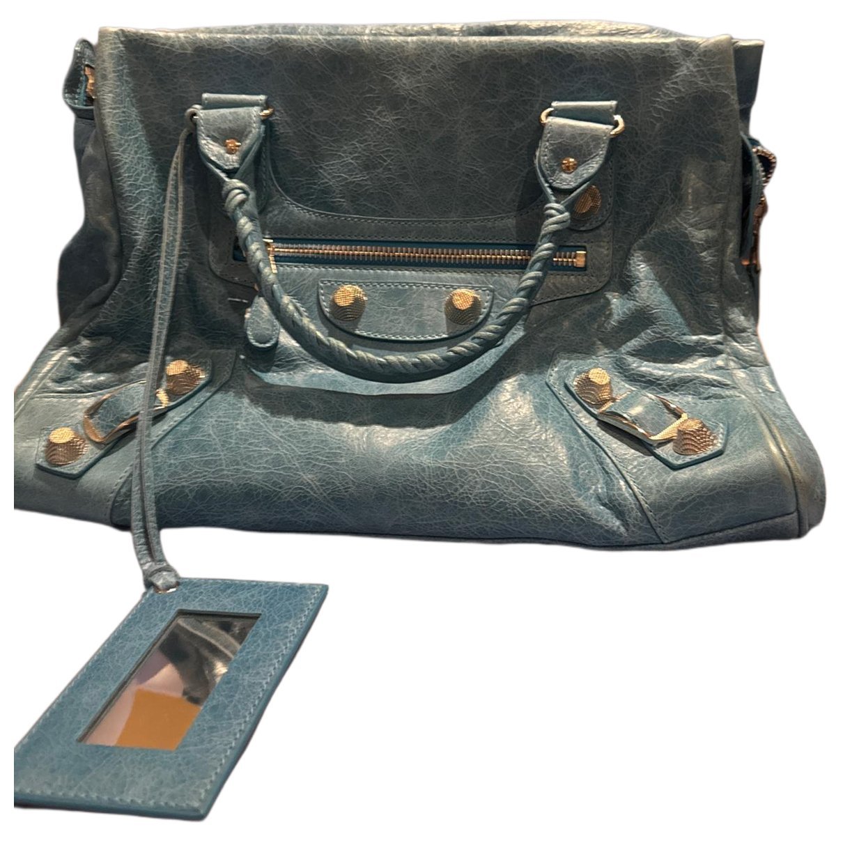 City leather handbag