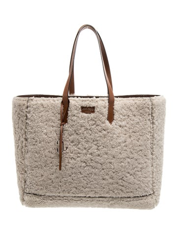 Jimmy Choo Shearling Laylin Tote Medium
