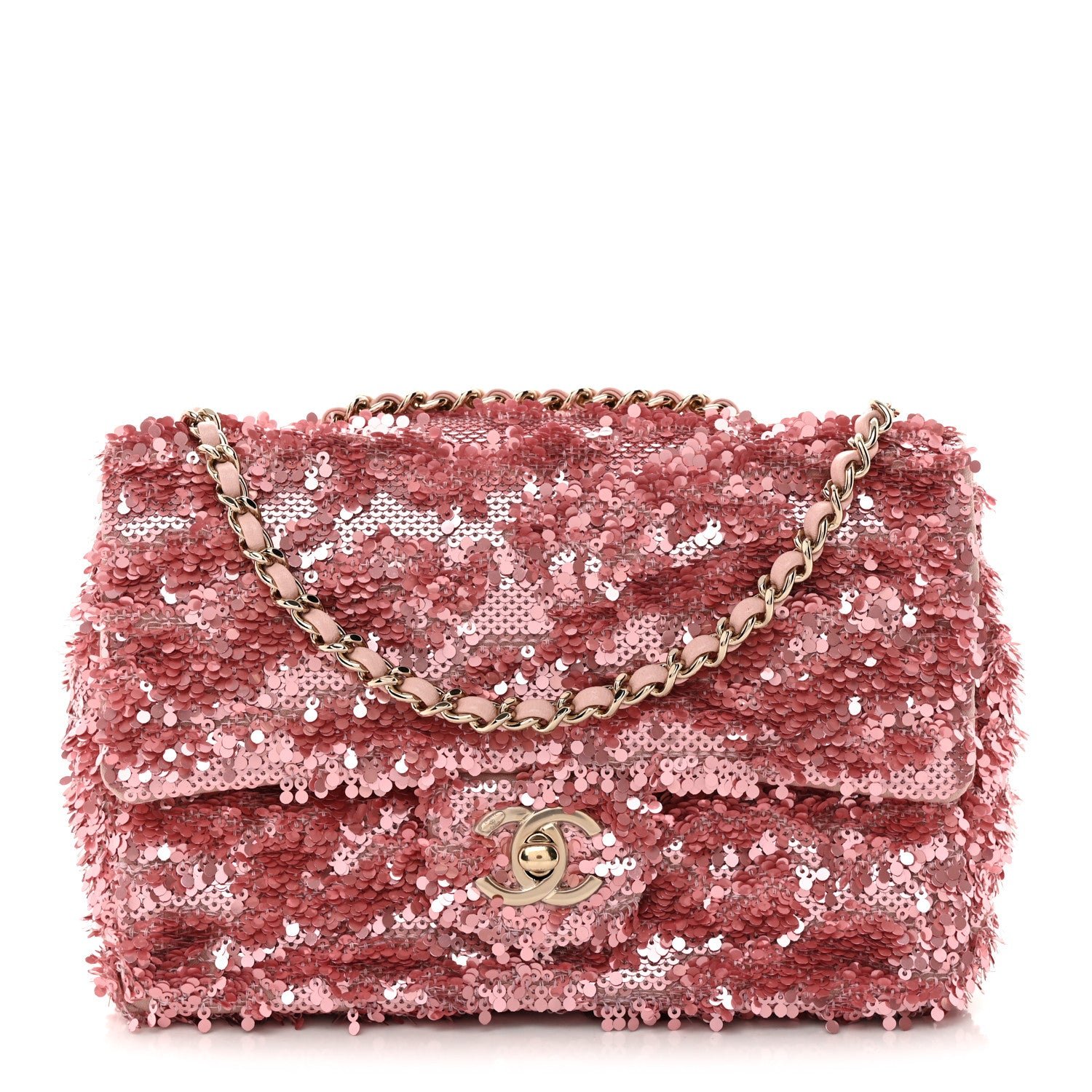 Chanel Sequin Mini Rectangular Flap Pink