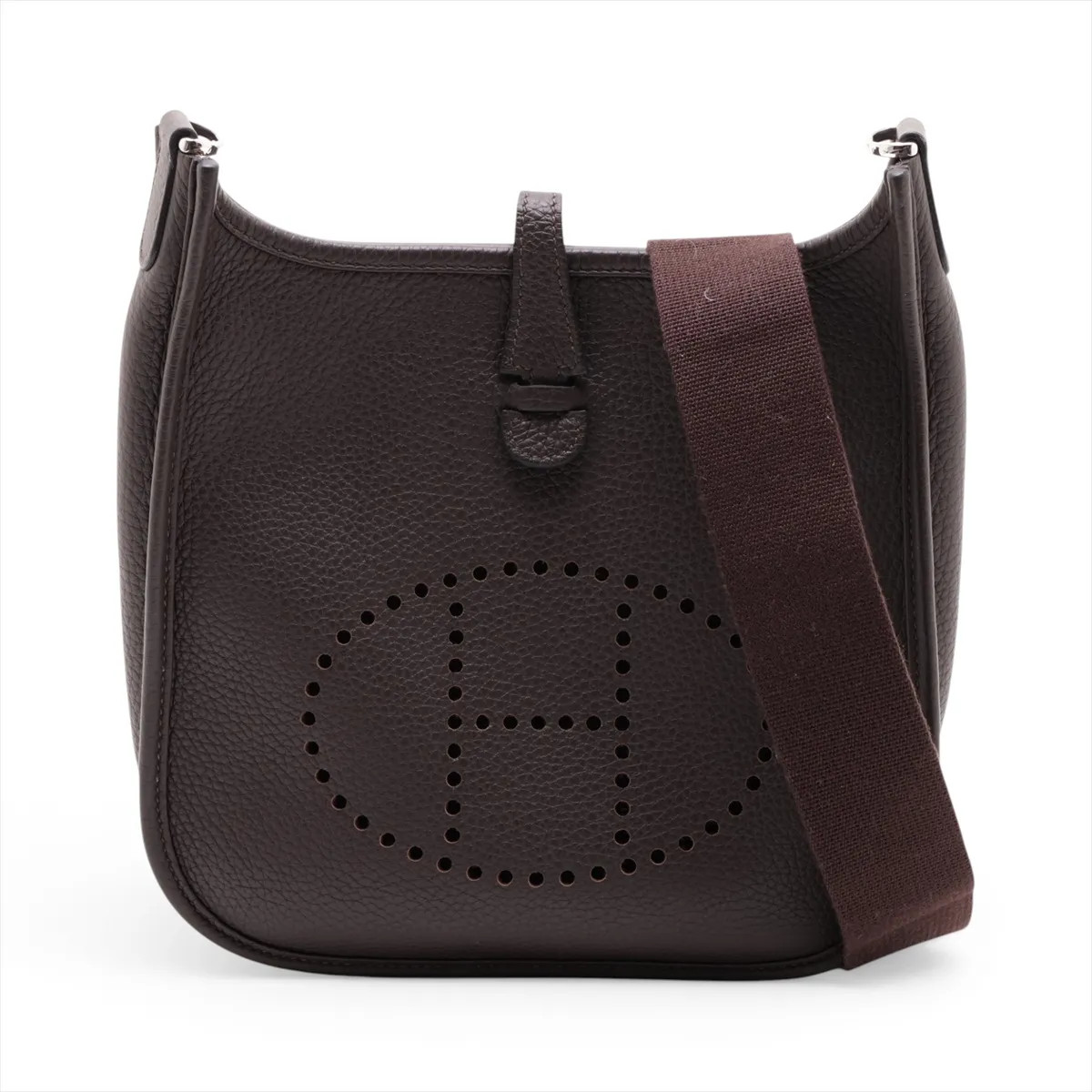 Hermès evelyn 3 23 Taurillon Clemence Ebène Silver Metal Fittings