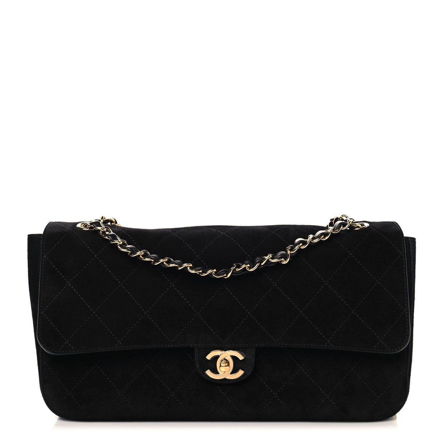Chanel Suede Calfskin Small Souplissimo Maxi Flap Black