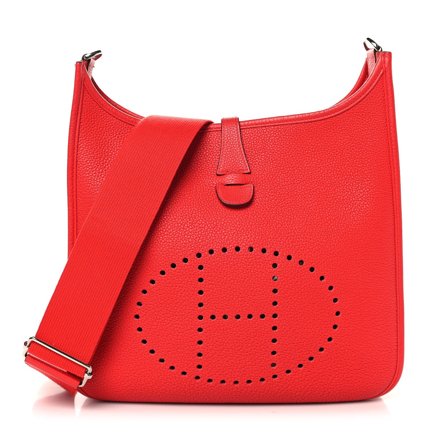 Hermes Hermes Taurillon Clemence EVELYNE III PM Rouge de Coeur