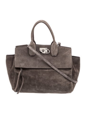 Ferragamo Suede Top Handle Bag
