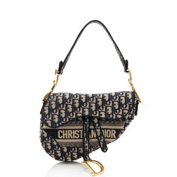 Lambskin Oblique Logo Saddle Bag Jumbo