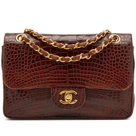 Chanel Brown Alligator Medium Double Flap Bag Gold Hardware, 2003-2004