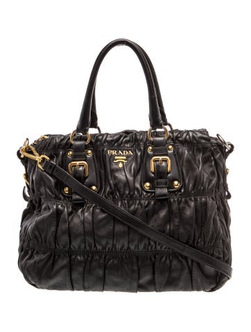 Nappa Gaufre Leather Top Handle Bag