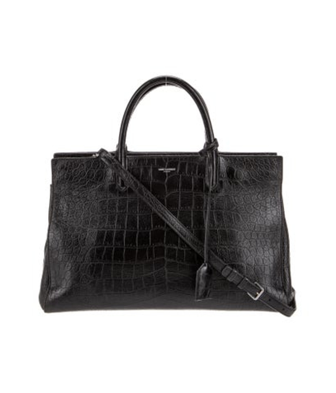 Saint Laurent Laurent Embossed Leather Rive Gauche Medium