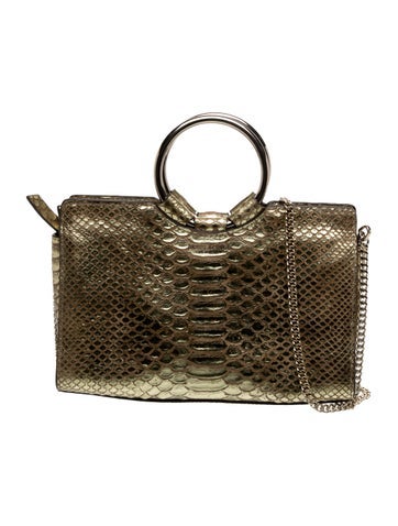Embossed Leather Top Handle Bag