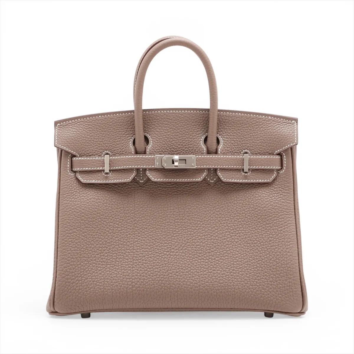 Hermès Birkin 25 Le Tournay Togo Etoupe Silver Metal Fittings