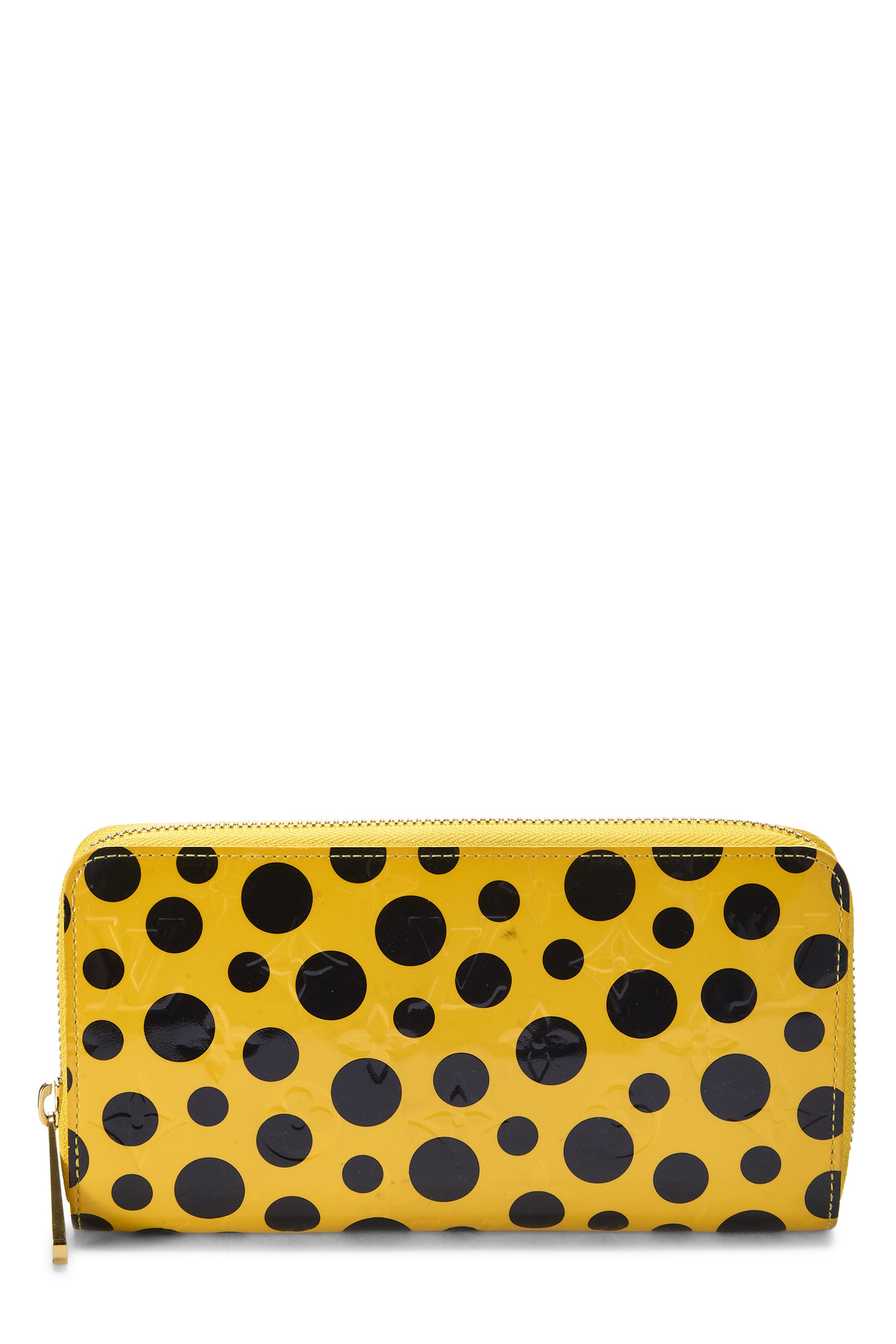 Yayoi Kusama x Louis Vuitton Yellow Vernis Monogram Zippy Wallet