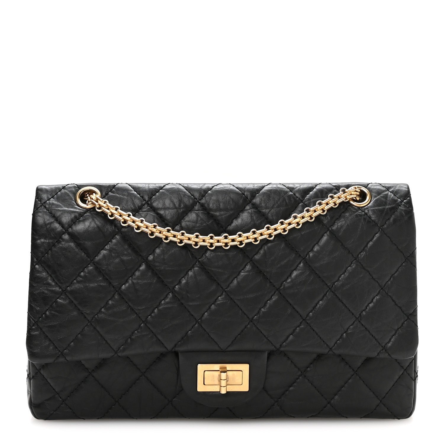 Chanel Aged Calfskin Quilted 2.55 Reissue 227 Flap Black